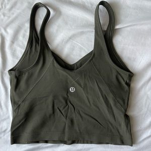 olive green align tank, size 4